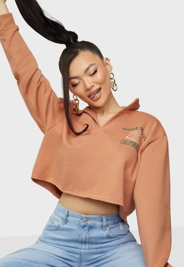 Missguided North Graphic Polo Sweat Sweatshirts