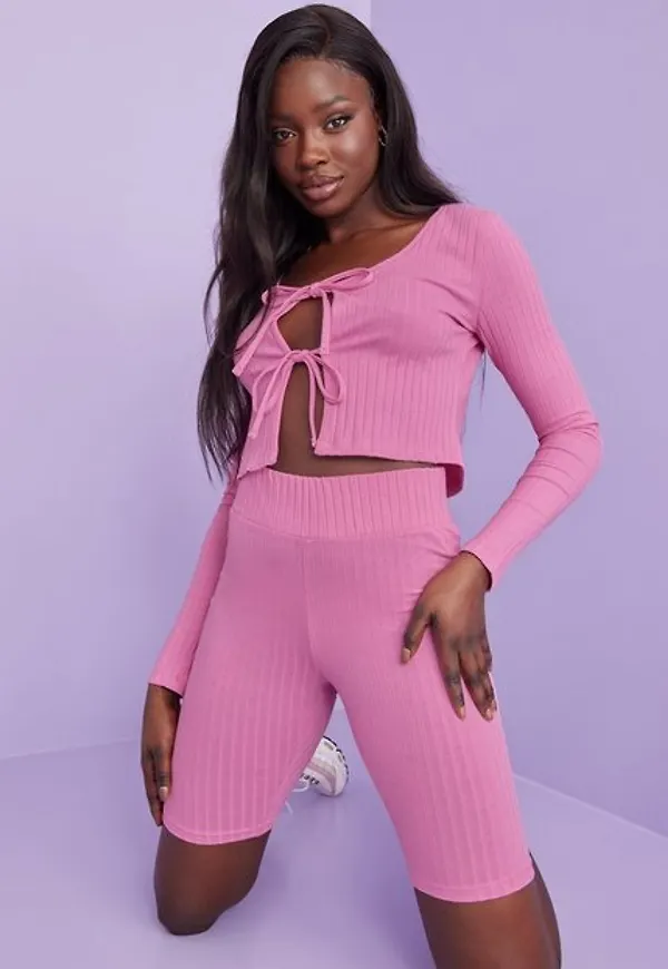 Noisy May Nmpaula Hw Biker Shorts Shorts Fuchsia Pink