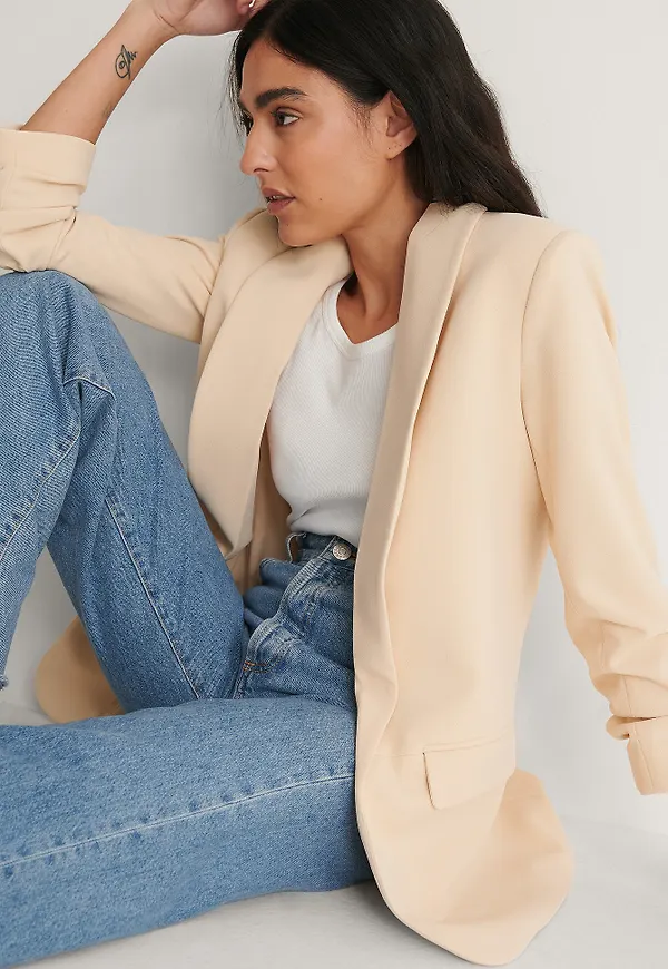 NA-KD Classic Blazer Med Detaljer - Beige