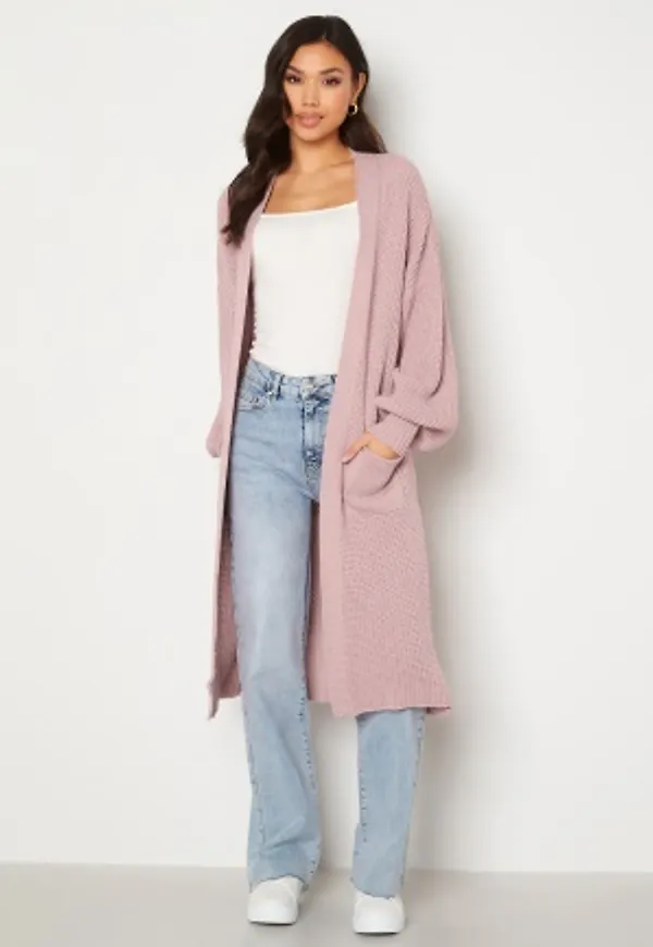 Blue Vanilla Edge To Edge Longline Cardigan Pink M/L