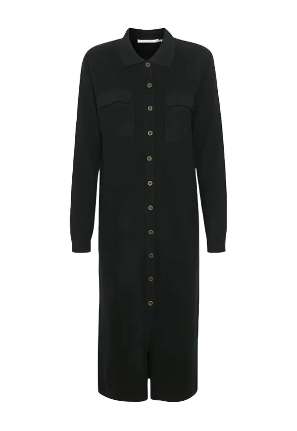 Gestuz - Stickad klänning ThildaGZ Wool Dress - Svart
