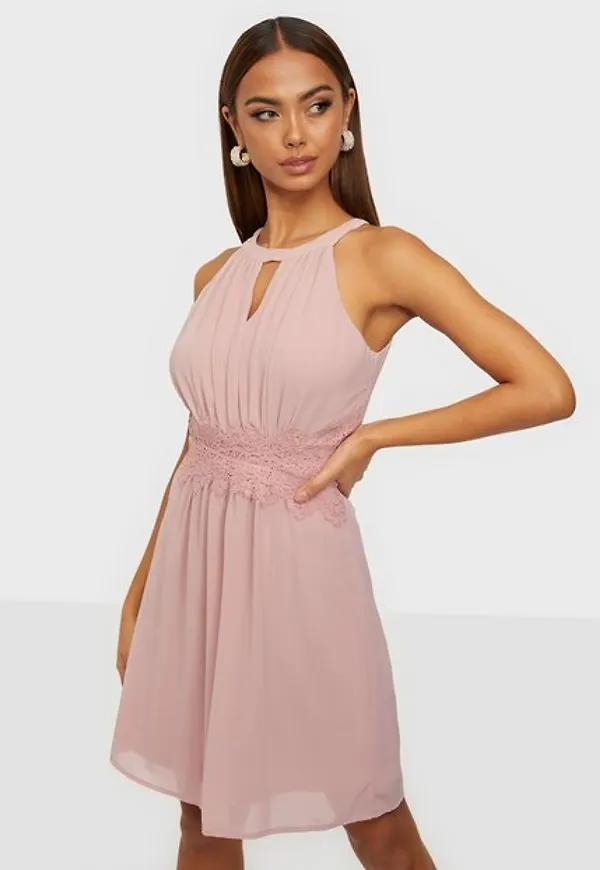 Vila Vimilina Halterneck Dress/Su - Noos Klänningar Ljus Rosa