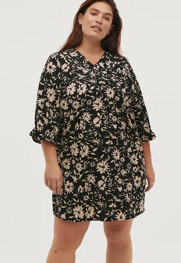 Zizzi - Klänning xZaki 3/4 Short Dress - Svart