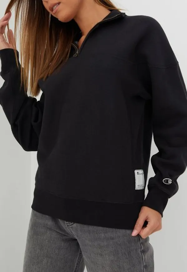 Champion Reverse Weave Half Zip Sweatshirt Off shoulder toppar Black
