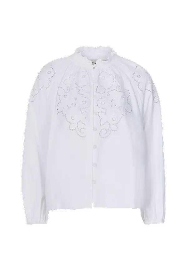 By Malina - Blus Margaux Shirt - Vit