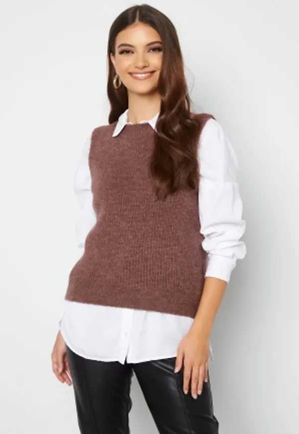 VERO MODA Olina O-Neck Vest Rose Brown L