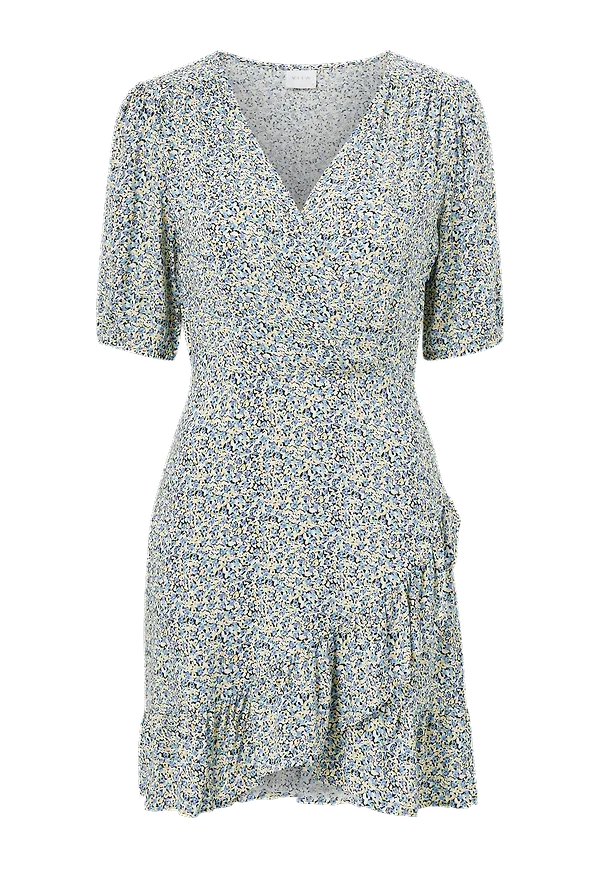 Vila - Klänning viMina Domino 2/4 Wrap Dress - Svart