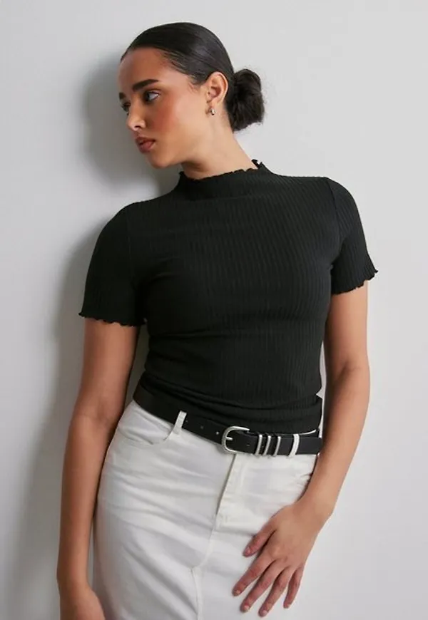 Only Onlemma S/S Highneck Top Noos Jrs Blusar & Skjortor Black