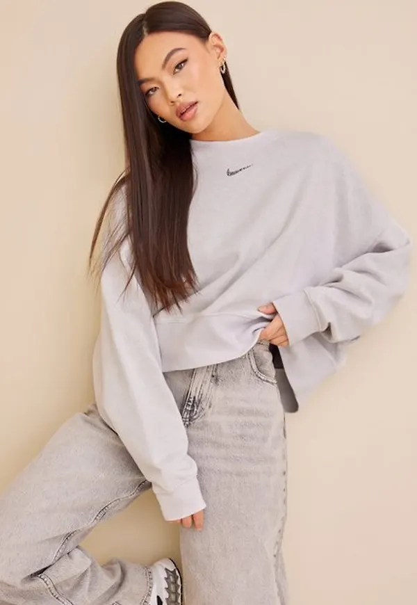 Nike W Nsw Ess Flc Crew Clctn Re Sweatshirts Platinum