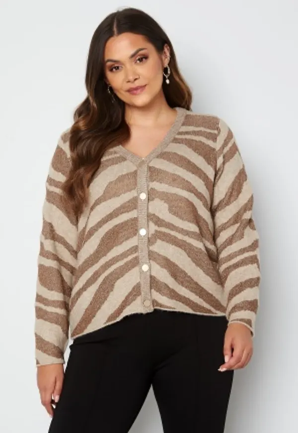 Only Carmakoma Eela Life LS Cardigan Knit Toasted Coconut 54 (XL)