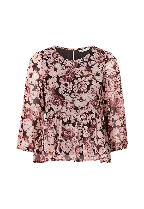 Only - Blus onlSkye 3/4 Peplum Top Wvn - Rosa