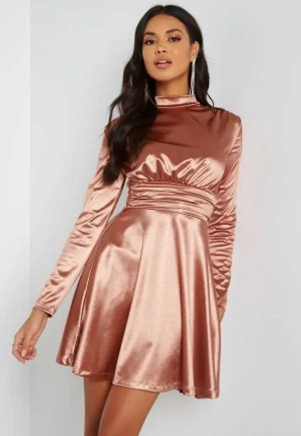 BUBBLEROOM Norah Skater Dress Rose gold M