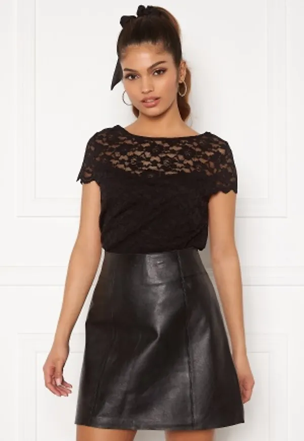 VILA Kalila Capsleeve Lace Top Black XS