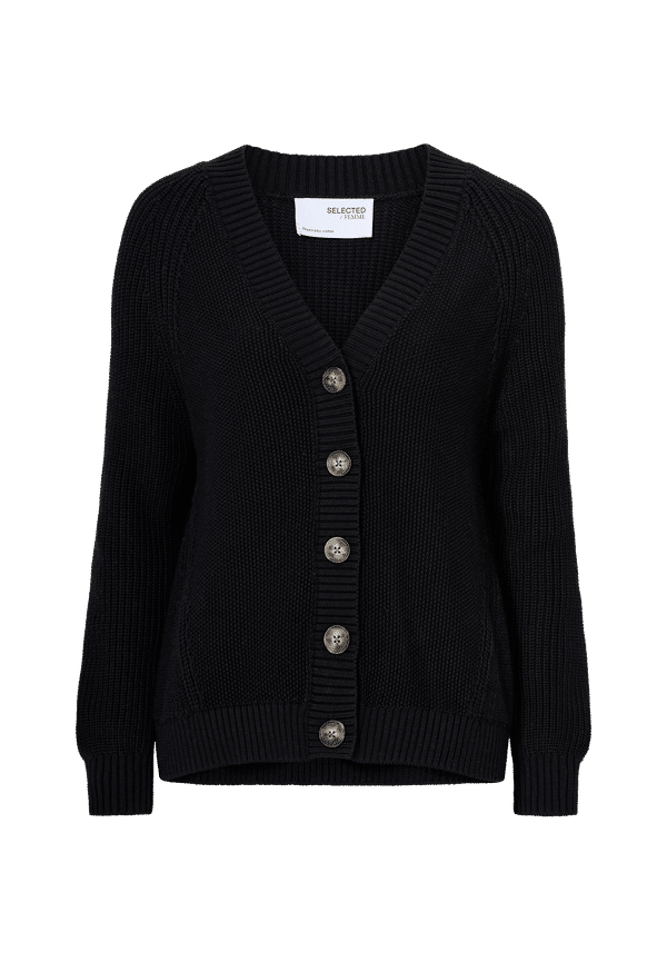 Selected FEMME - Cardigan slfSira LS Knit Cardigan - Svart