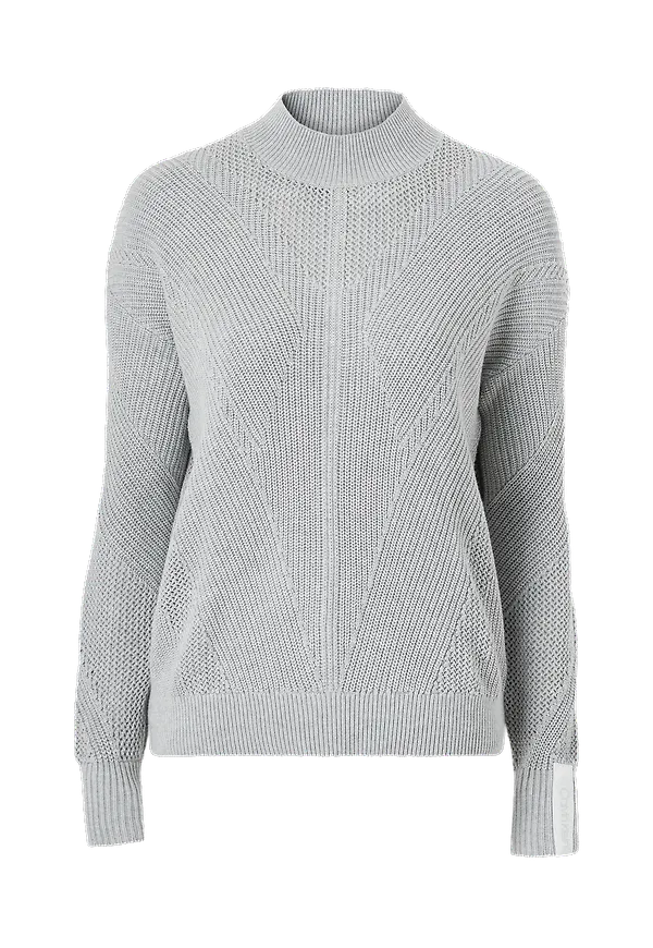 Calvin Klein - Tröja Cotton Mock Neck Sweater - Grå