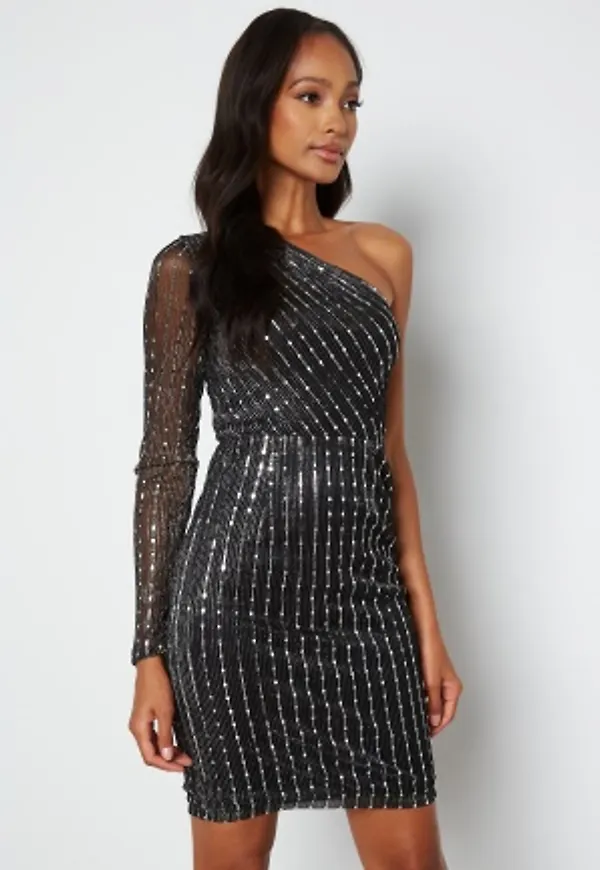 BUBBLEROOM Ivana Sparkle Dress Black / Silver 42