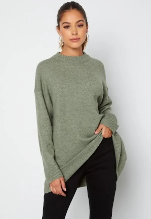 ONLY Silja L/S Loose Pullover Knit Shadow Det. Melange XS