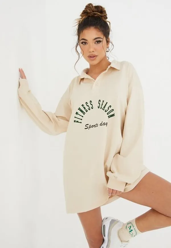 Public Desire Fitness Season Polo T-Shirt Sweat Dress Loose fit dresses