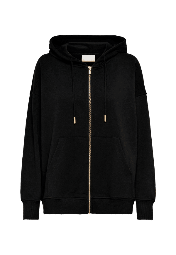 Only - Sweatshirt onlFeel Life L/S Zip Oversize Hood - Svart