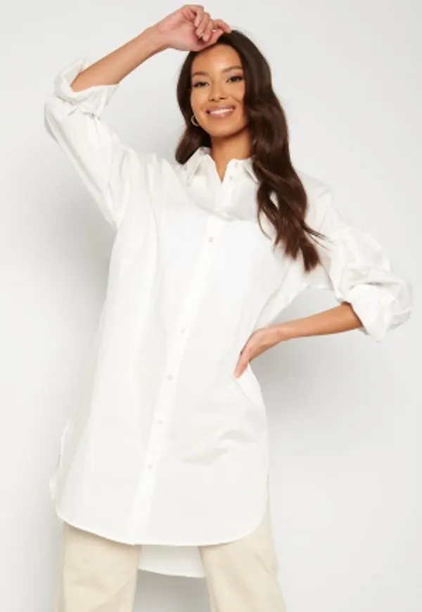 VILA Gami L/S Long Shirt Snow White 38