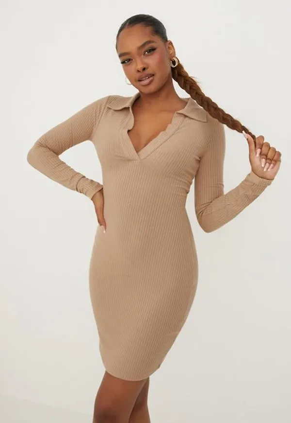 NLY Trend Too Good Collar Dress Fodralklänningar Beige