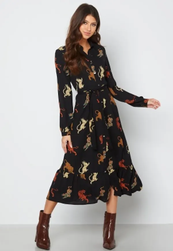 ONLY Alma Life Shirt Dress Black Power Tiger S