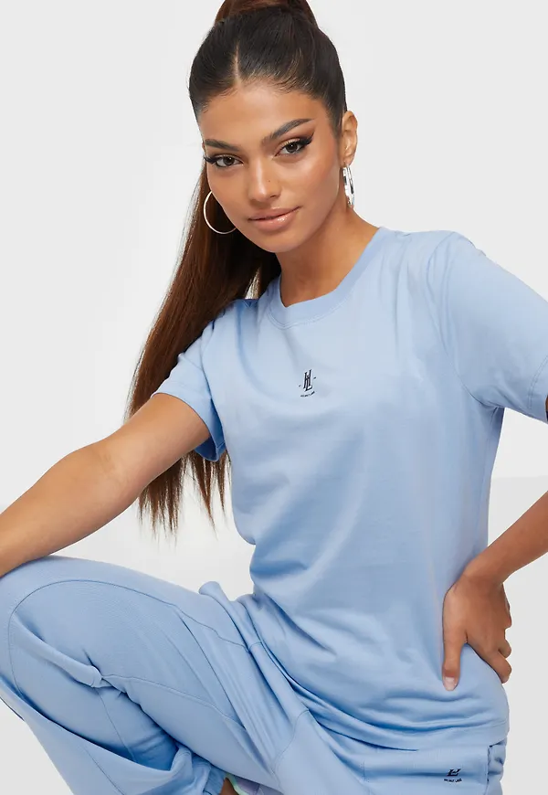 Helmut Lang - T-shirts - Blue - Hl Baby Tee.Hl Symbo - Toppar - T-shirts