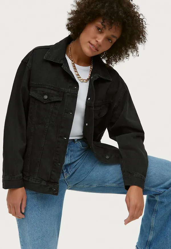 Gina Tricot - Jeansjacka Boxy Denim Jacket - Svart