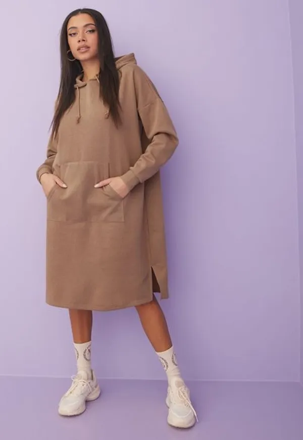 Noisy May Nmhannah L/S Hood Sweat Dress Bg Långärmade klänningar