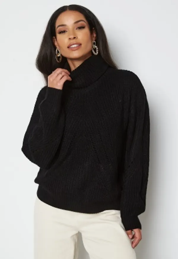 JDY Cory Justy L/S Rollneck Pullover Knit Black L