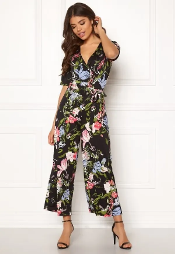 Pieces Duna 2/4 Cropped Jumpsuit Black XS