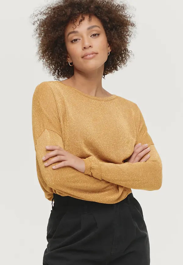 Saint Tropez - Topp DubbiSZ LS Pullover - Brun