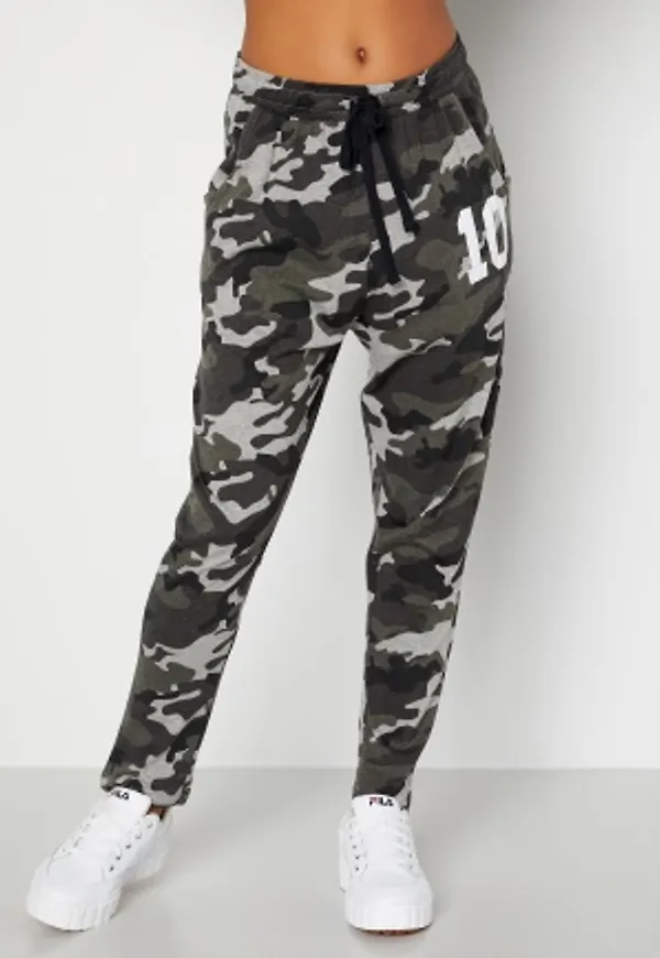 Happy Holly Carolyn tricot pants Grey melange / Camouflage 32/34