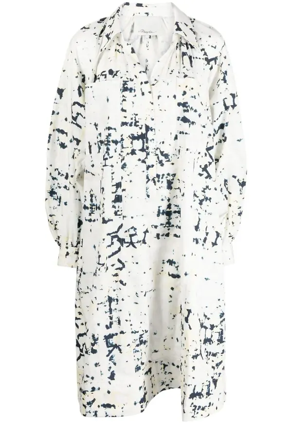 3.1 Phillip Lim KALEIDOSCOPE PRNT POPLIN SHRT DRS - Vit – Farfetch