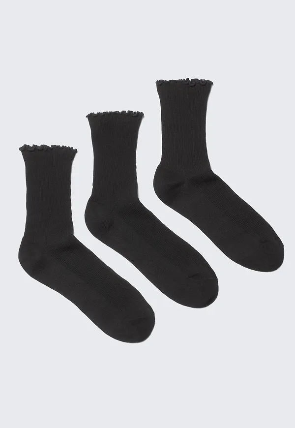 3-pack Frill Edge Socks