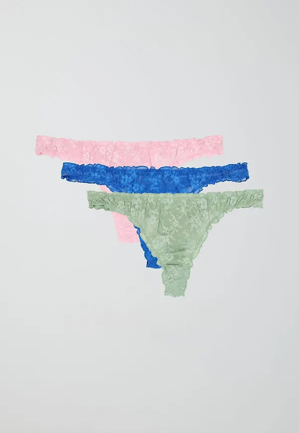 3-pack frill lace string
