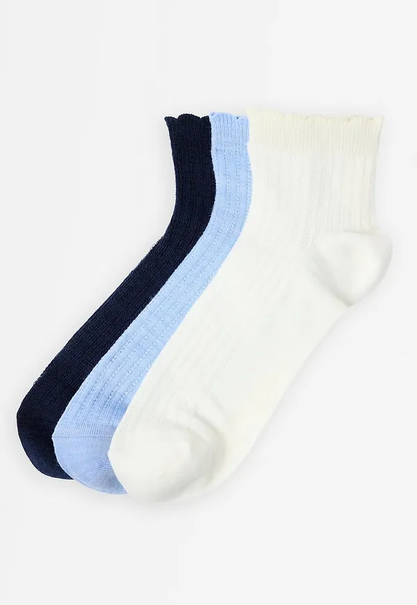 3-pack höga ankelstrumpor i merinoullblandning