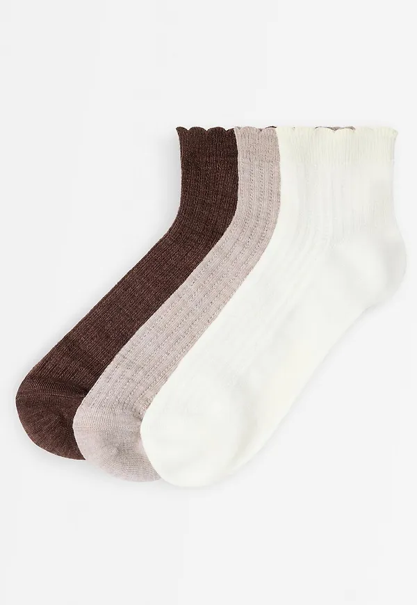 3-pack höga ankelstrumpor i merinoullblandning