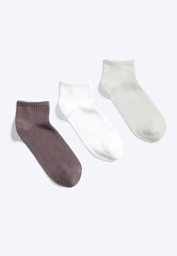 3-pack low crew socks