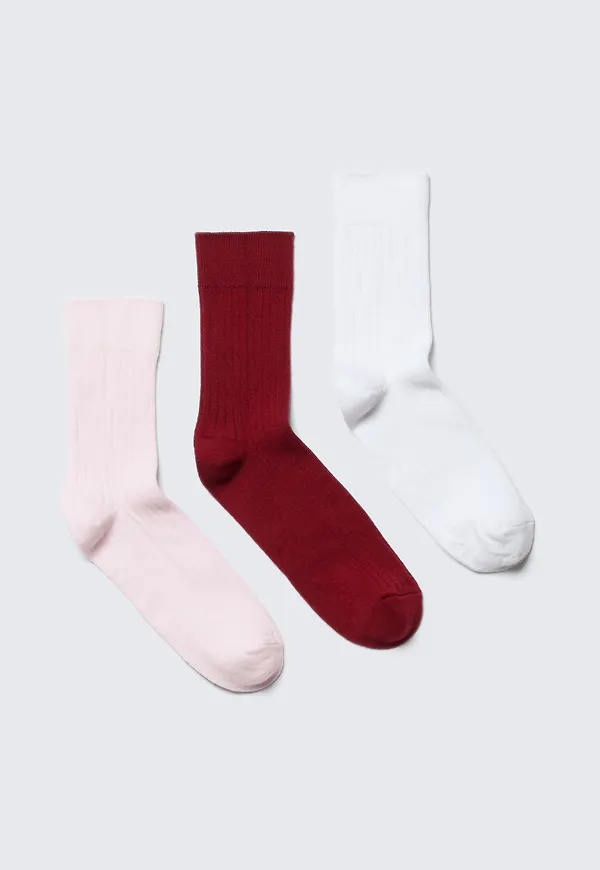 3-pack Ribbed Crew Socks