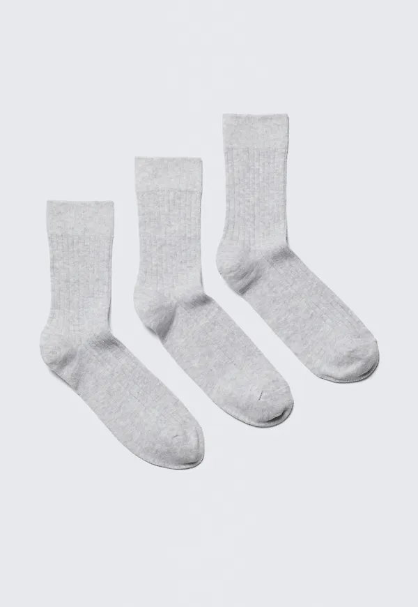 3-pack Ribbed Crew Socks