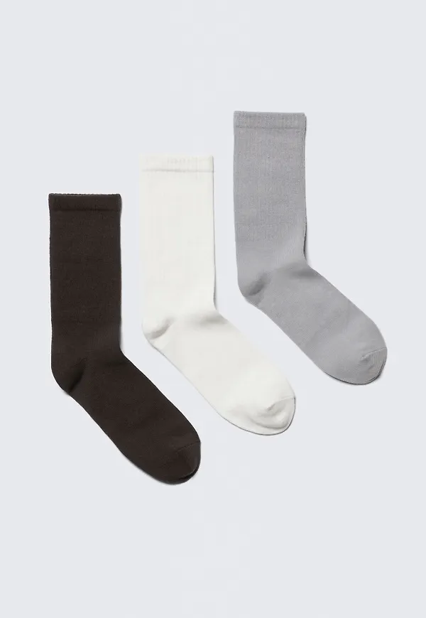 3-pack Ribbed Sporty Crew Socks
