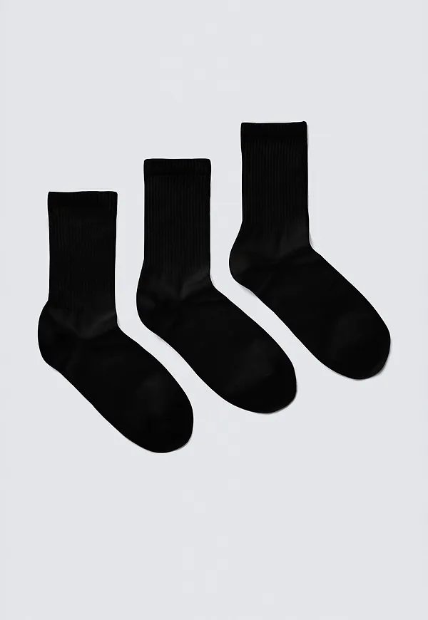 3-pack Ribbed Sporty Crew Socks