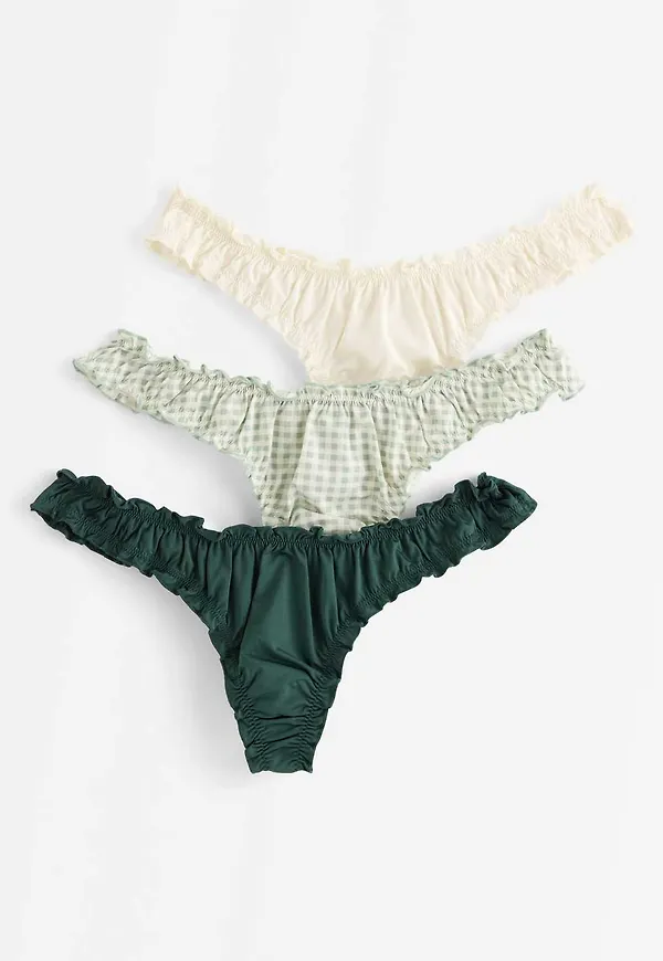 3-pack stringtrosa med låg midja