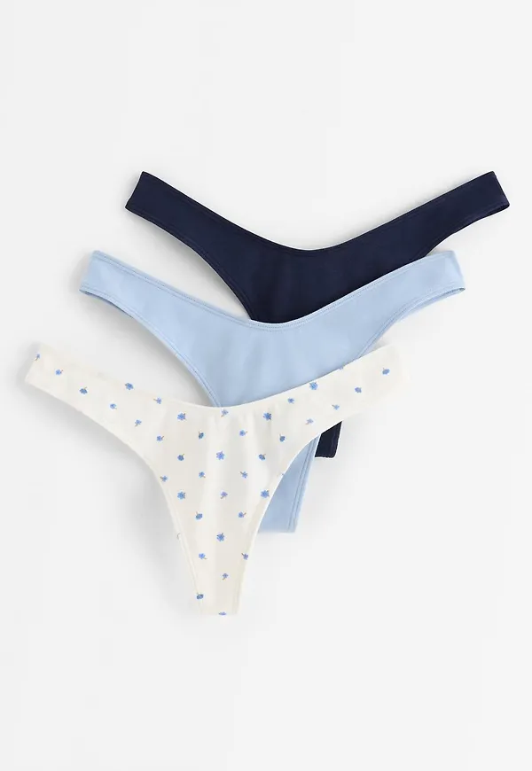 3-pack stringtrosa med låg midja