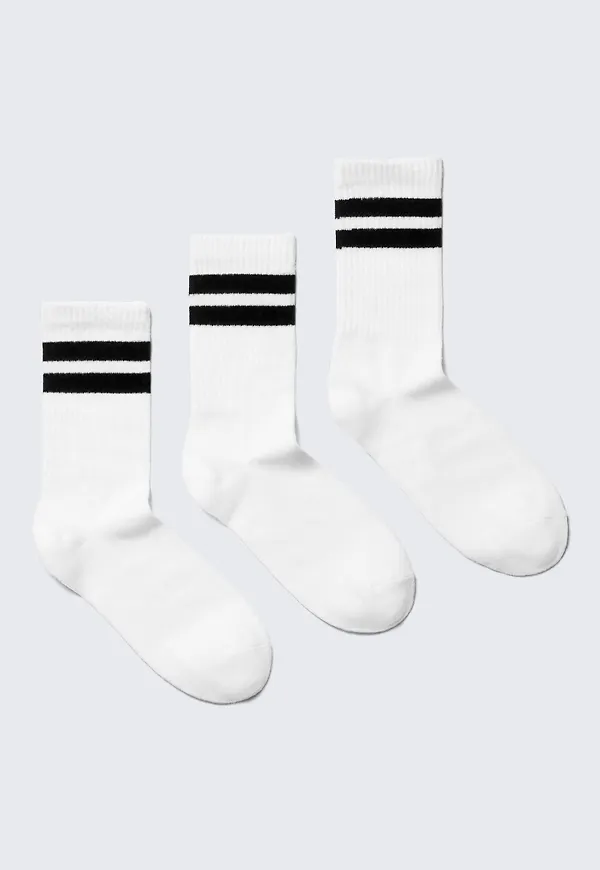 3-pack Striped Crew Socks