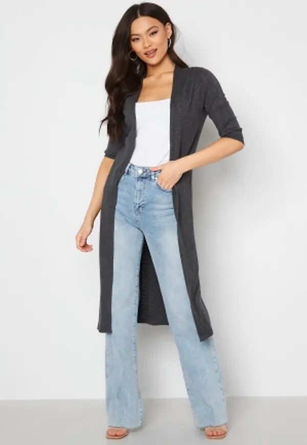 Happy Holly Natacha fine knitted cardigan Grey melange 36/38