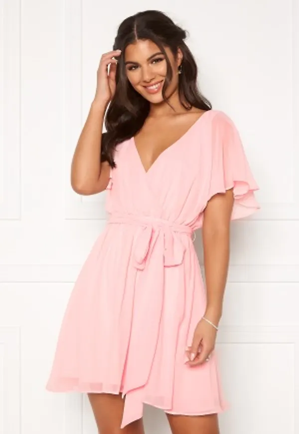 Goddiva Flutter Skater Dress Soft Pink XL (UK16)