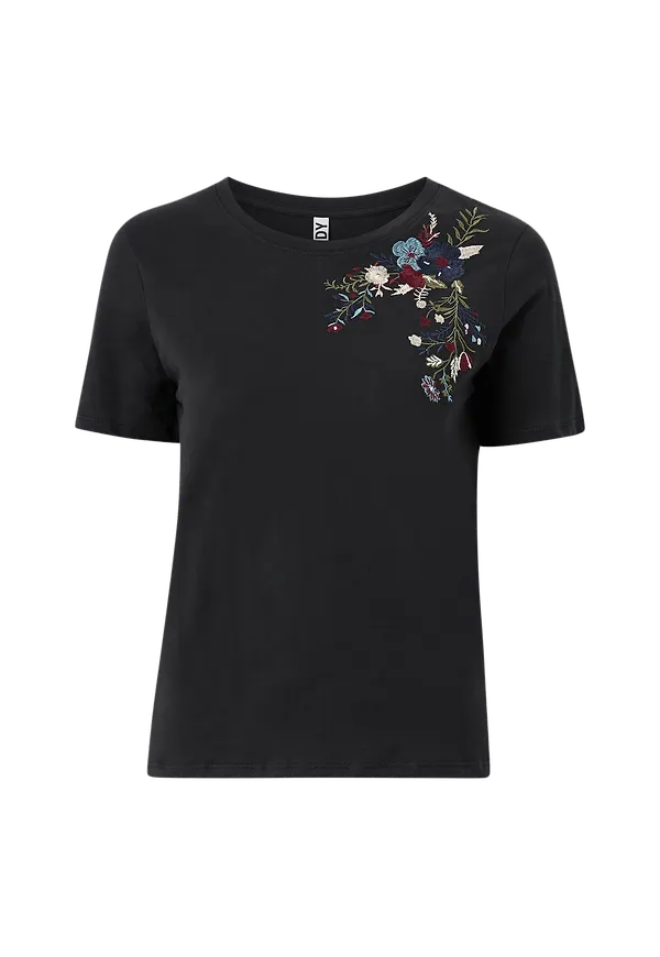 JDY - Topp jdyPriscilla Life S/S Emb Top - Svart