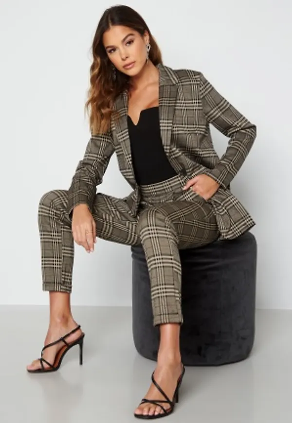 JDY Mia L/S Check Blazer Cobblestone Check M